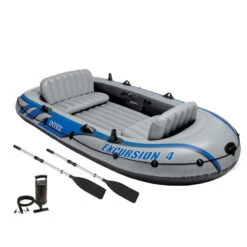 BATEAU GONFLABLE INTEX EXCURSION 4 + 2 AVIRONS + GONFLEUR -Kayak Libre Magasin bateau gonflable intex excursion 4 2 avirons gonfleur 2