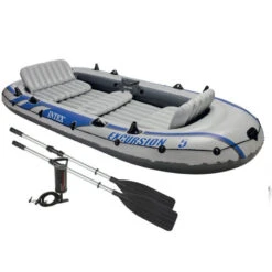BATEAU GONFLABLE INTEX EXCURSION 5 + 2 AVIRONS + GONFLEUR -Kayak Libre Magasin bateau gonflable intex excursion 5 2 avirons gonfleur 3