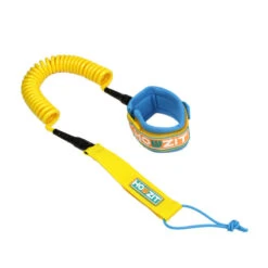LEASH DE SUP HOWZIT COIL JAUNE/BLEU 9' -Kayak Libre Magasin leash de sup howzit coil jaune bleu 9 1 1
