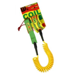 LEASH DE SUP HOWZIT COIL RASTA 9' 13 LEASH DE SUP HOWZIT COIL RASTA 9' -Kayak Libre Magasin leash de sup howzit coil rasta 9 1 4
