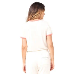 T-SHIRT RIP CURL TIKI RINGER BEIGE FEMME -Kayak Libre Magasin t shirt rip curl tiki ringer beige femme 2