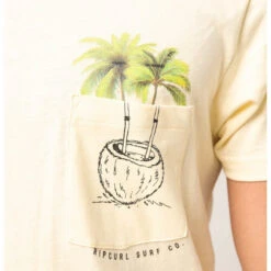 Rip Curl T-SHIRT RIPCURL IN DA POCKET TEE JAUNE CLAIR -Kayak Libre Magasin t shirt ripcurl in da pocket tee jaune clair 3